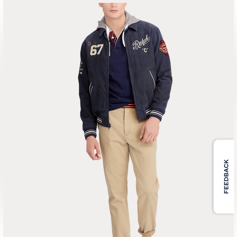 Embroidered Corduroy Jacket -Norfolk Blue